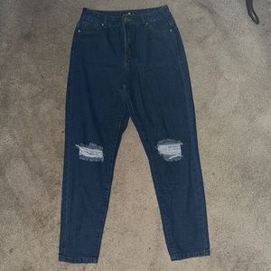 boohoo high waist distressed mom jeans